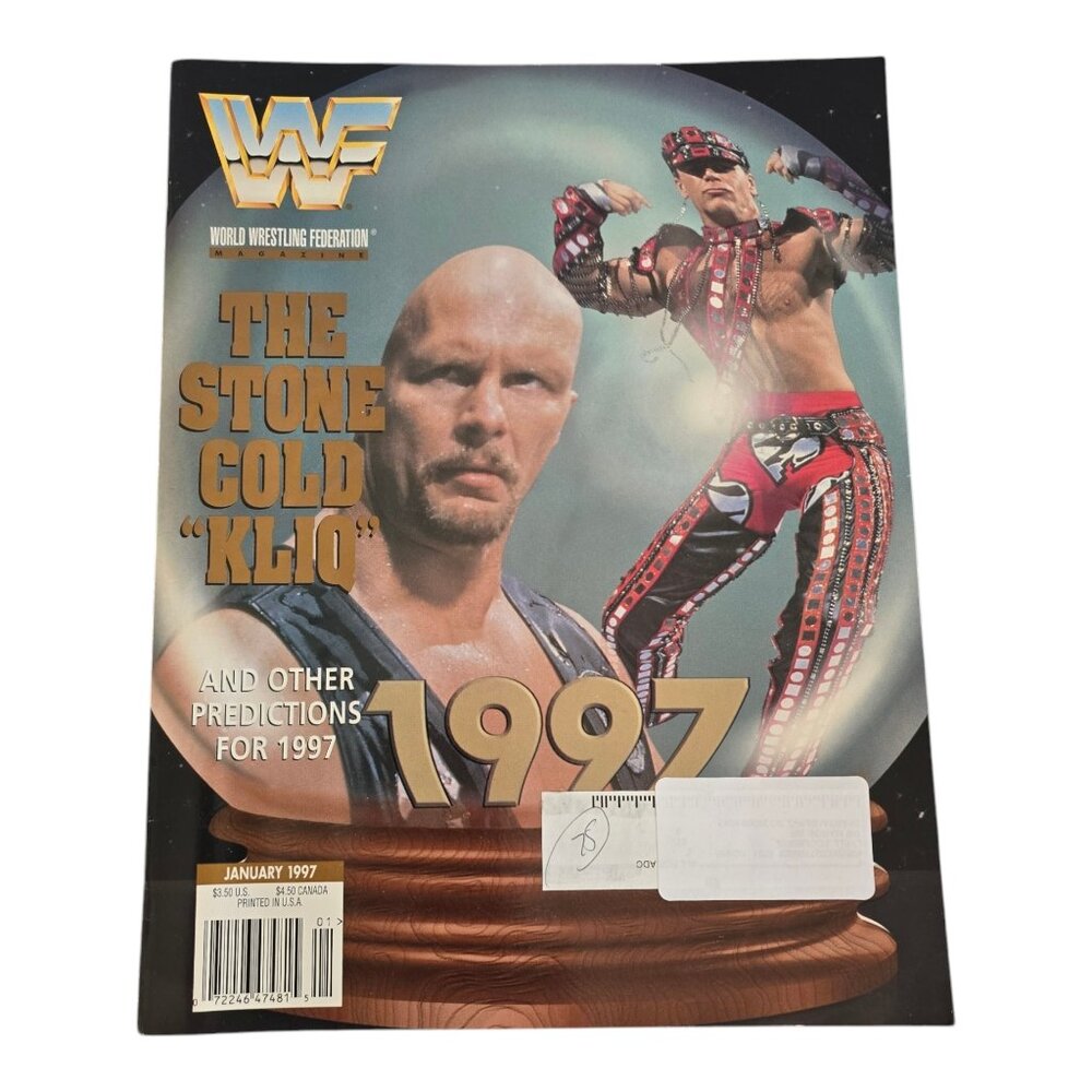 WWF Magazine Stone Cold Steve Austin January 1997 w/ Goldust Trading Card Page